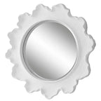 Specchio da parete rotondo Uttermost Sea Coral Matte White 33 3/4