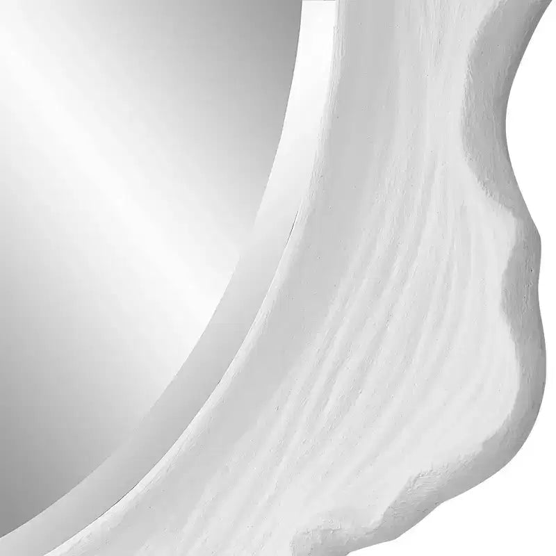 Specchio da parete rotondo Uttermost Sea Coral Matte White 33 3/4