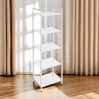 SONGMICS Scaffale Portaoggetti Scaffale da Bagno Estensibile in Acciaio per Piante con Ripiano Regolabile