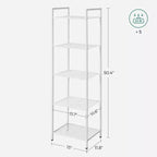 SONGMICS Scaffale Portaoggetti Scaffale da Bagno Estensibile in Acciaio per Piante con Ripiano Regolabile