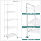 SONGMICS Scaffale Portaoggetti Scaffale da Bagno Estensibile in Acciaio per Piante con Ripiano Regolabile
