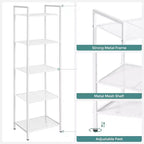 SONGMICS Scaffale Portaoggetti Scaffale da Bagno Estensibile in Acciaio per Piante con Ripiano Regolabile
