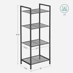 SONGMICS Scaffale Portaoggetti Scaffale da Bagno Estensibile in Acciaio per Piante con Ripiano Regolabile