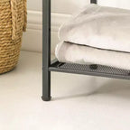 SONGMICS Scaffale Portaoggetti Scaffale da Bagno Estensibile in Acciaio per Piante con Ripiano Regolabile
