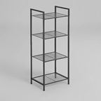 SONGMICS Storage Rack Bathroom Shelf Extendable Plant Steel Stand with Adjustable Shelf