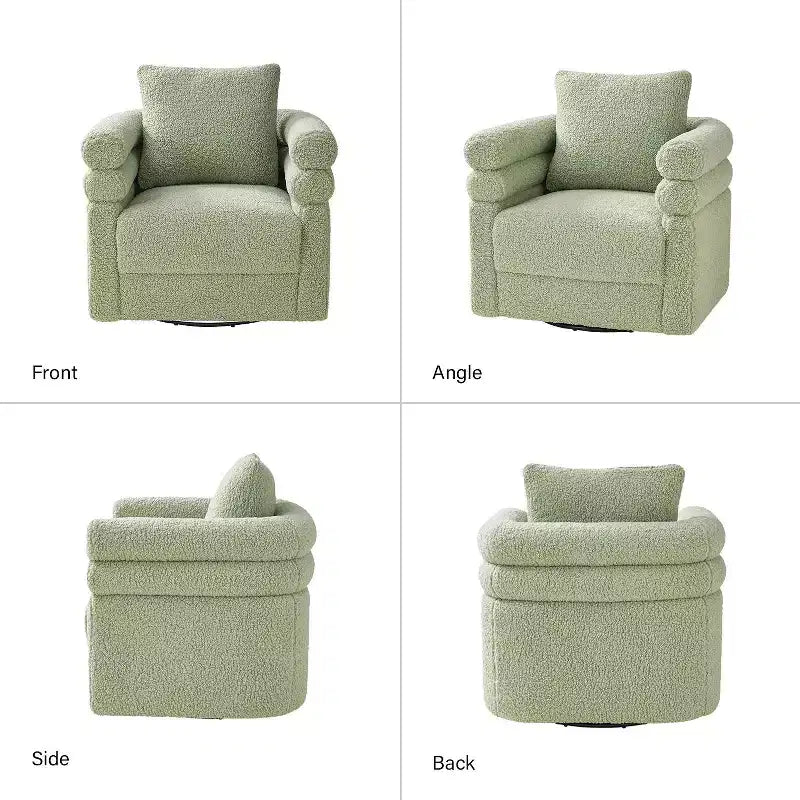 Poltrona girevole Arturo moderna con due cuscini set da 2 | ART OF LIVING DESIGNS-SAGE