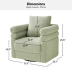Poltrona girevole Arturo moderna con due cuscini set da 2 | ART OF LIVING DESIGNS-SAGE