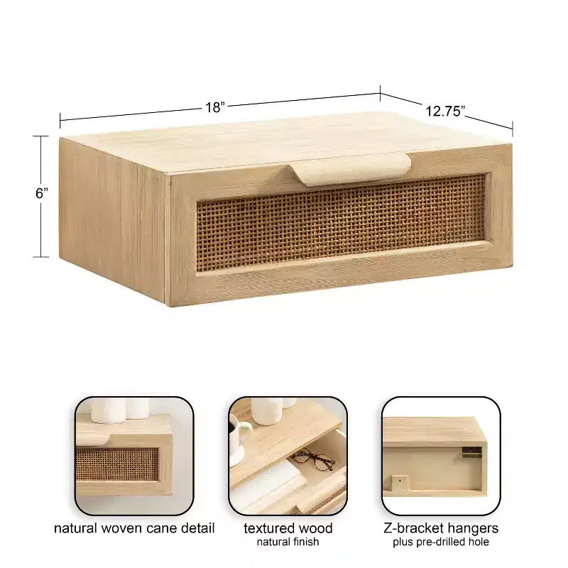 Tavolino sospeso in rattan Kate and Laurel Ori