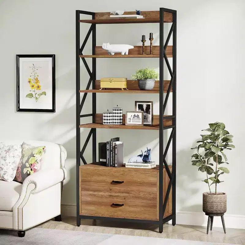 Lantine 70.8 2 Cassetti 5 Ripiani Libreria Aperta