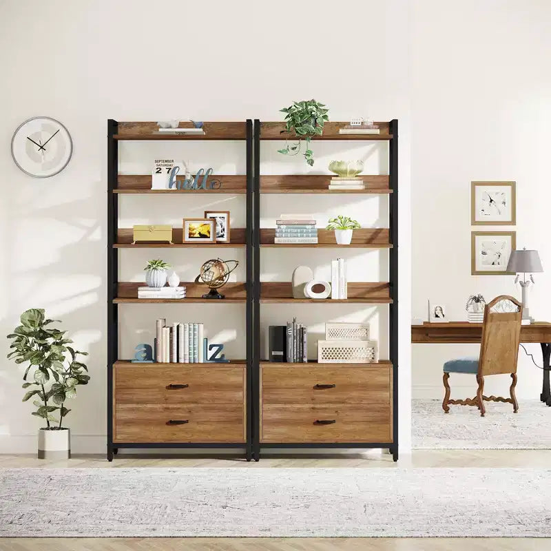 Lantine 70.8 2 Cassetti 5 Ripiani Libreria Aperta