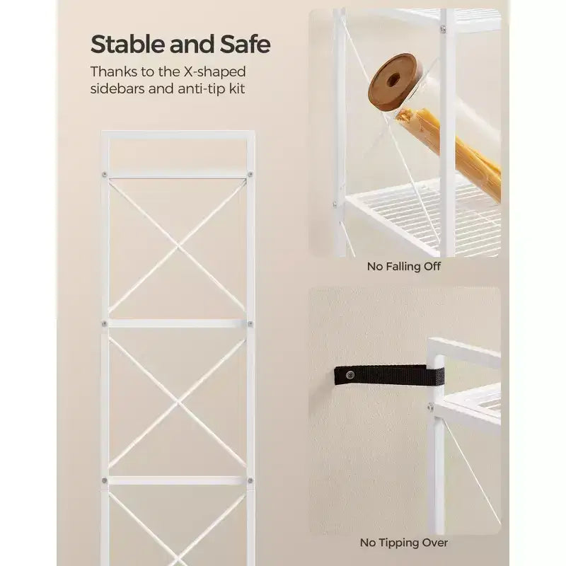 SONGMICS Scaffale Portaoggetti a 5 Ripiani, Scaffalatura e Mobile Contenitore, Scaffale in Metallo per Cucina, Garage, Ingresso, Soggiorno, Nero