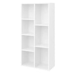 VASAGLE Libreria, Scaffale con 7 Scomparti, Scaffali Indipendenti e Organizzatore a Cubi, Bianco