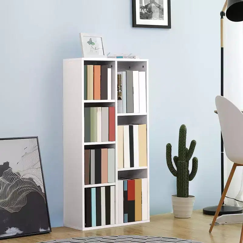 VASAGLE Libreria, Scaffale con 7 Scomparti, Scaffali Indipendenti e Organizzatore a Cubi, Bianco