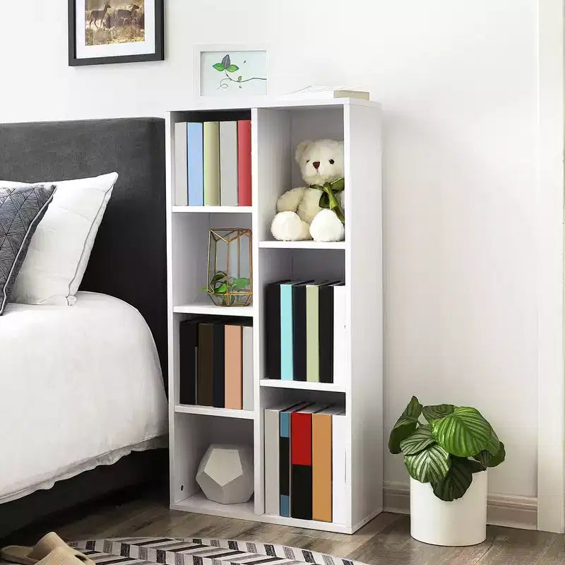 VASAGLE Libreria, Scaffale con 7 Scomparti, Scaffali Indipendenti e Organizzatore a Cubi, Bianco