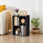 VECELO Libreria a 3 Ripiani Autoportante per Ufficio Casa Soggiorno Organizzatore per Esposizione Aperta Scaffale per Libri, Finitura Rovere Arredamento