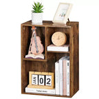 VECELO Libreria a 3 Ripiani Autoportante per Ufficio Casa Soggiorno Organizzatore per Esposizione Aperta Scaffale per Libri, Finitura Rovere Arredamento