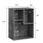 VECELO Libreria a 3 Ripiani Autoportante per Ufficio Casa Soggiorno Organizzatore per Esposizione Aperta Scaffale per Libri, Finitura Rovere Arredamento