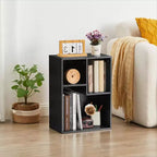 VECELO Libreria a 3 Ripiani Autoportante per Ufficio Casa Soggiorno Organizzatore per Esposizione Aperta Scaffale per Libri, Finitura Rovere Arredamento