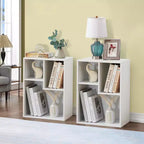 VECELO Libreria a 3 Ripiani Autoportante per Ufficio Casa Soggiorno Organizzatore per Esposizione Aperta Scaffale per Libri, Finitura Rovere Arredamento