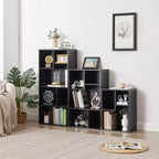 VECELO Libreria a 3 Ripiani Autoportante per Ufficio Casa Soggiorno Organizzatore per Esposizione Aperta Scaffale per Libri, Finitura Rovere Arredamento