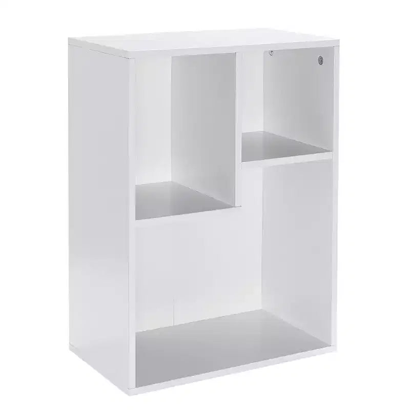 VECELO Libreria a 3 Ripiani Autoportante per Ufficio Casa Soggiorno Organizzatore per Esposizione Aperta Scaffale per Libri, Finitura Rovere Arredamento