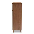 Scarpiera Coolidge Baxton Studio con ripiani in legno e cassetto
