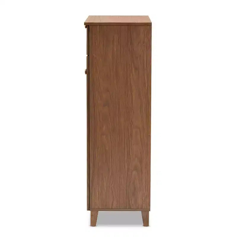 Scarpiera Coolidge Baxton Studio con ripiani in legno e cassetto