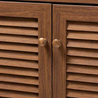 Scarpiera Coolidge Baxton Studio con ripiani in legno e cassetto