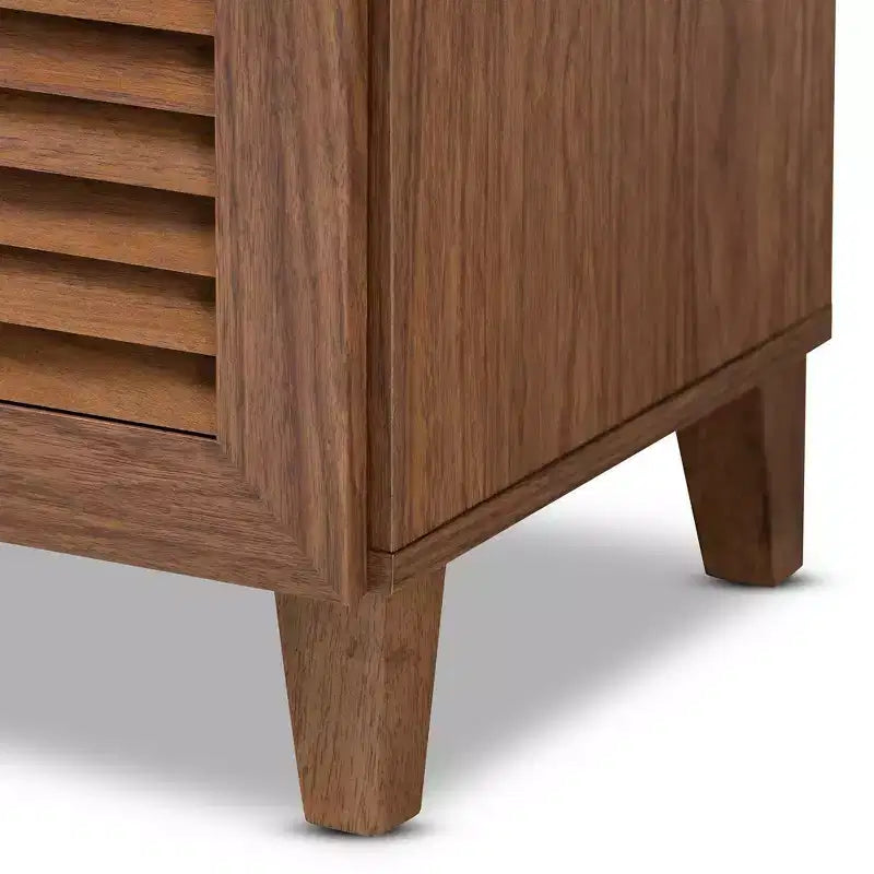 Scarpiera Coolidge Baxton Studio con ripiani in legno e cassetto