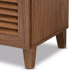 Scarpiera Coolidge Baxton Studio con ripiani in legno e cassetto
