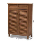 Scarpiera Coolidge Baxton Studio con ripiani in legno e cassetto