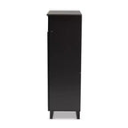 Scarpiera Coolidge Baxton Studio con ripiani in legno e cassetto