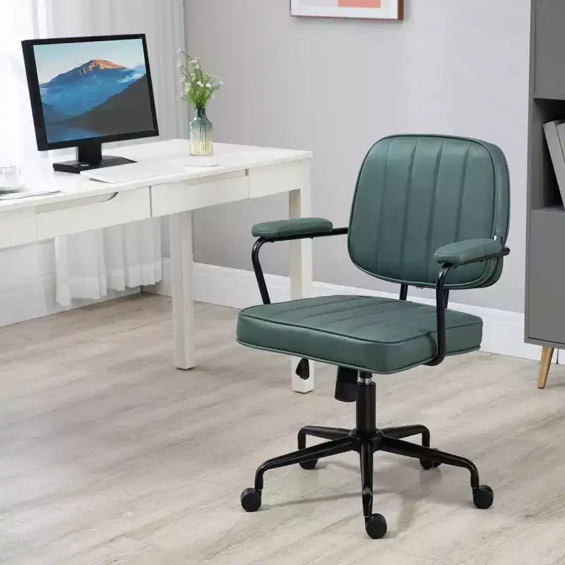 Sedia da ufficio Vinsetto, sedia da scrivania in microfibra con ruote girevoli, altezza regolabile e funzione reclinabile