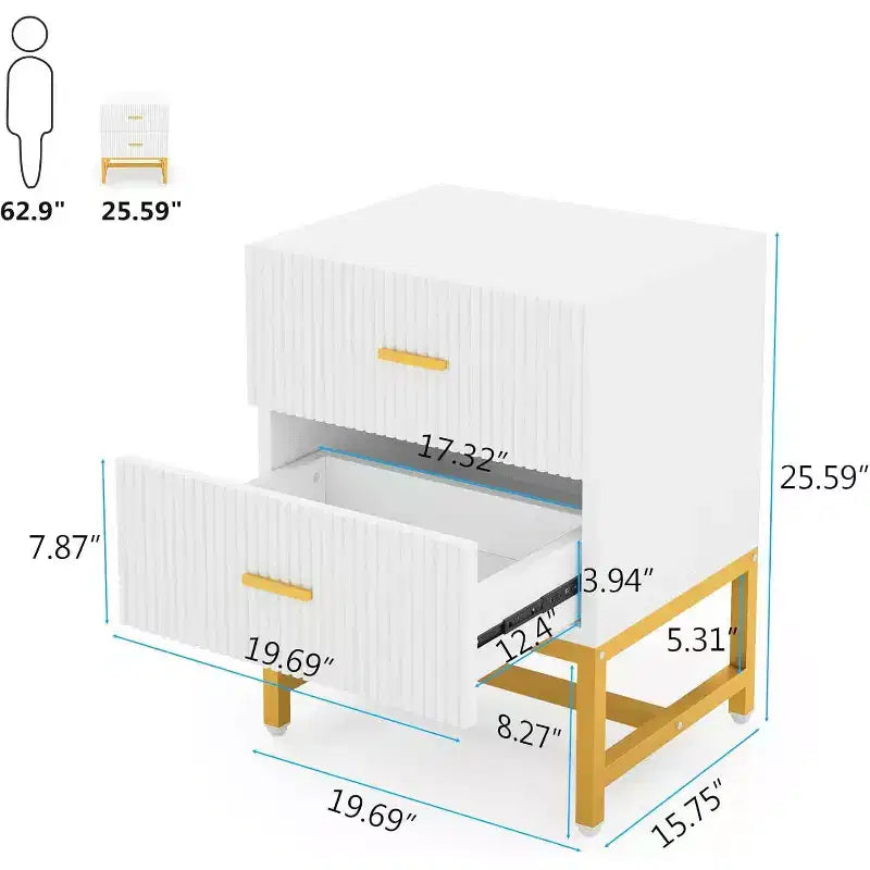 Lantine 2 comodini con cassetti
