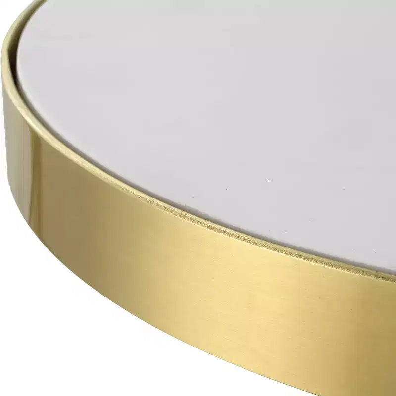 Uttermost Apex Tavolino Rotondo d'Appoggio 12 1/2W Bianco Opaco Ottone Spazzolato