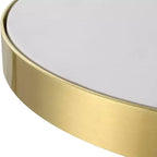 Uttermost Apex Tavolino Rotondo d'Appoggio 12 1/2W Bianco Opaco Ottone Spazzolato