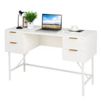 Costway 48 Computer Desk with 4 Drawers Storage Metal Frame Modern Study Writing Desk