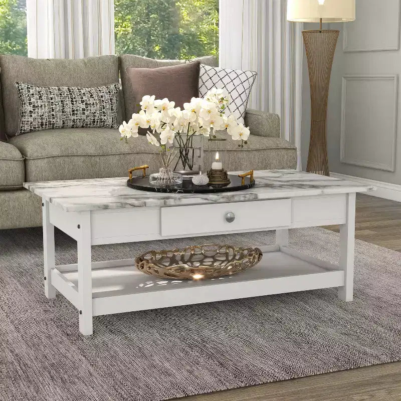 Set tavolino da salotto Minsay Transitional 4 pezzi con ripiano in finto marmo - HOMES: Inside + Out