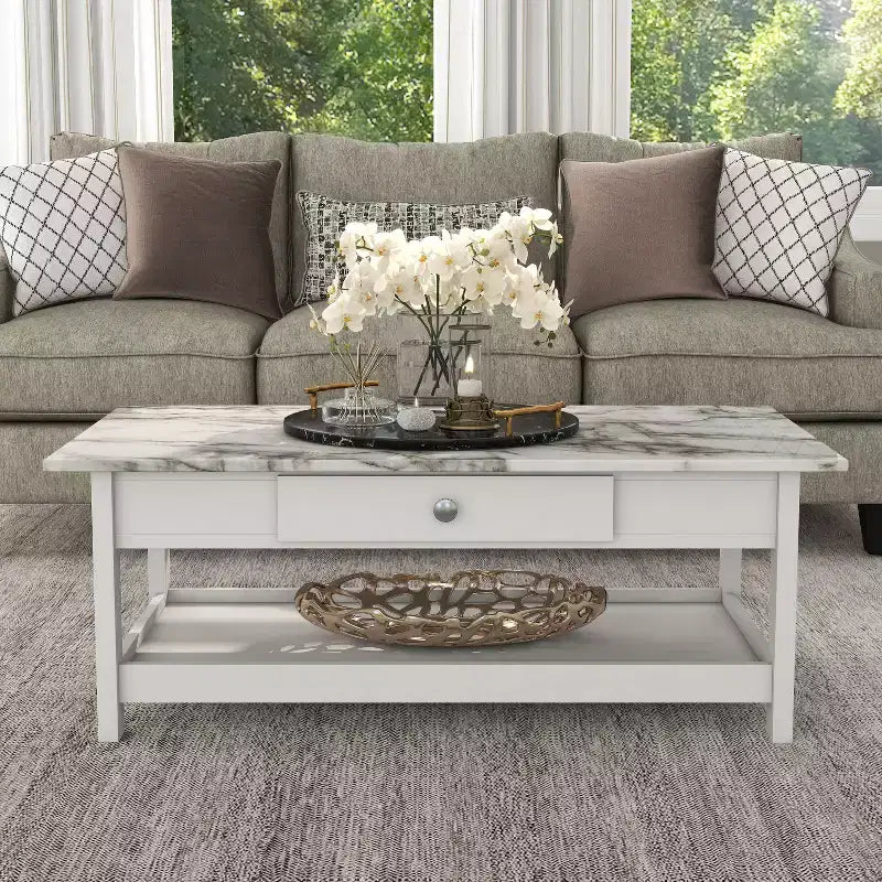 Set tavolino da salotto Minsay Transitional 4 pezzi con ripiano in finto marmo - HOMES: Inside + Out