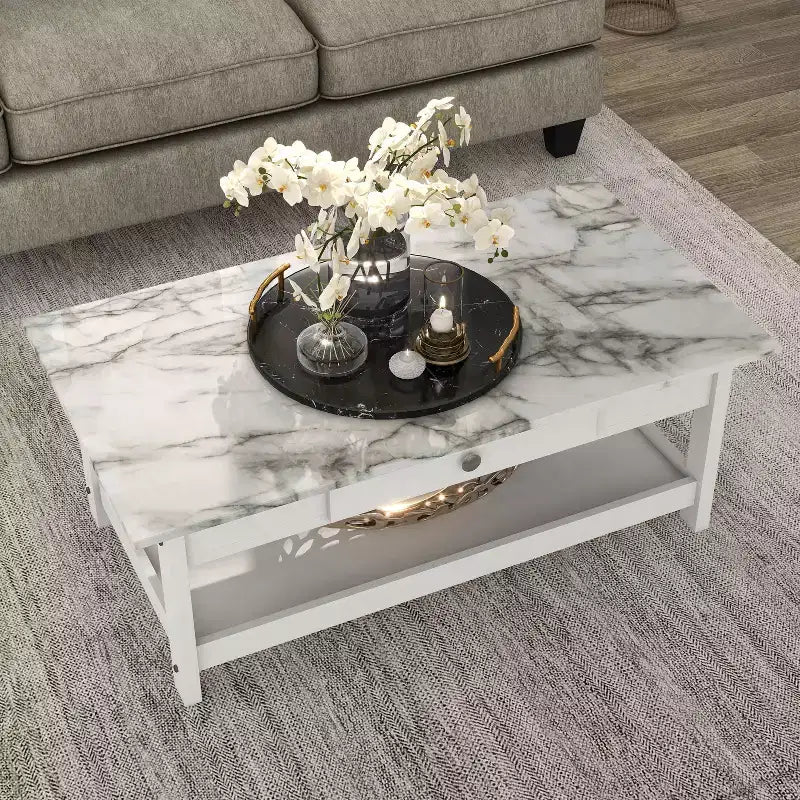 Set tavolino da salotto Minsay Transitional 4 pezzi con ripiano in finto marmo - HOMES: Inside + Out