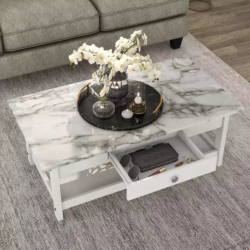 Set tavolino da salotto Minsay Transitional 4 pezzi con ripiano in finto marmo - HOMES: Inside + Out