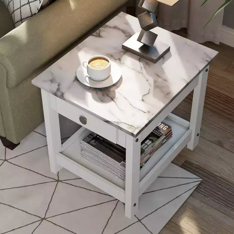Set tavolino da salotto Minsay Transitional 4 pezzi con ripiano in finto marmo - HOMES: Inside + Out