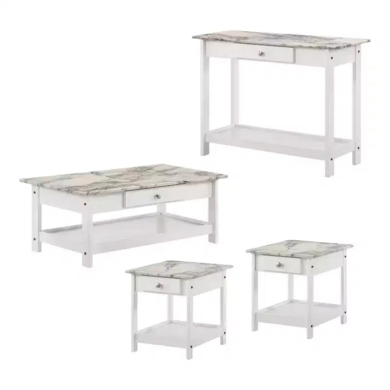 Set tavolino da salotto Minsay Transitional 4 pezzi con ripiano in finto marmo - HOMES: Inside + Out