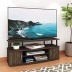 Furinno Modern TV Stand Media Entertainment Center for TV's up To 55 w/2-Door Storage Cabinet,Columbia Walnut/Black