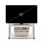 Furinno Industrial Mobile Rialzato per TV con 2 Ripiani Aperti, Console per TV Fino a 25 Pollici, Rovere Bianco
