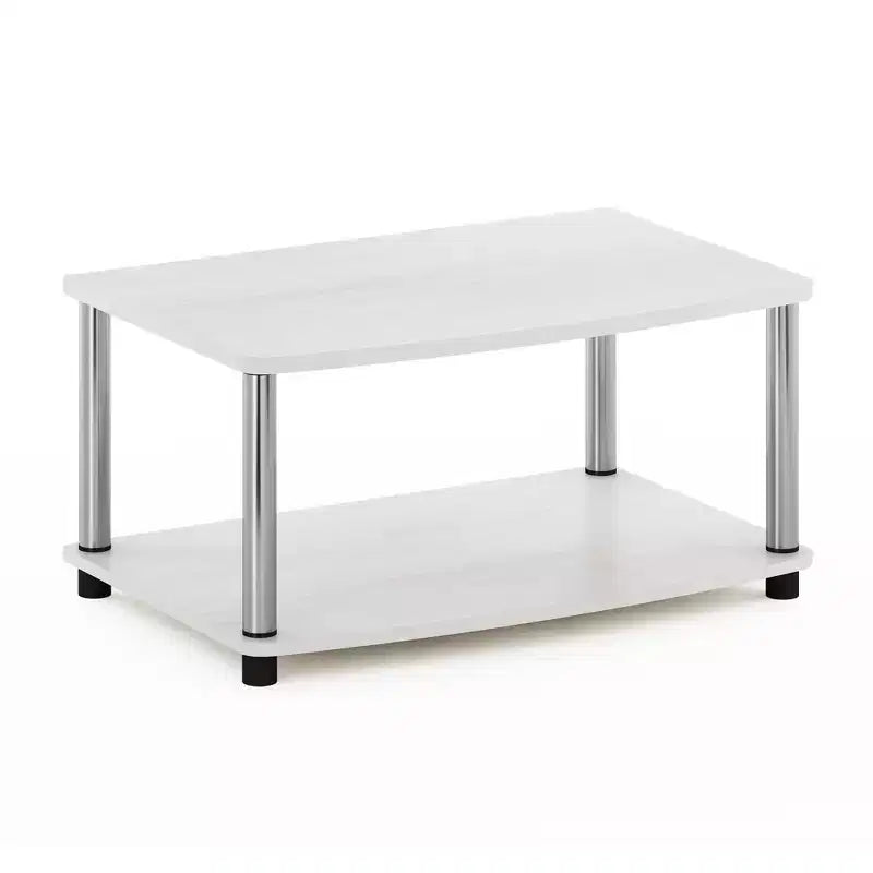 Furinno Industrial Mobile Rialzato per TV con 2 Ripiani Aperti, Console per TV Fino a 25 Pollici, Rovere Bianco
