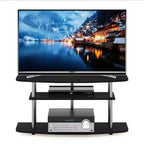Furinno Mobile TV a 3 Ripiani Senza Attrezzi, Mobile Porta TV fino a 46 Pollici, Quercia Nera