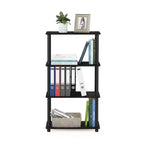Furinno Libreria Decorativa a Scala a 4 Livelli, Scaffale Aperto Multiuso, Scaffale Espositivo per Bagno, Cucina, Ingresso, Espresso/Nero