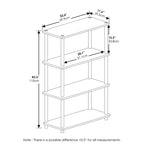 Furinno Libreria Decorativa a Scala a 4 Livelli, Scaffale Aperto Multiuso, Scaffale Espositivo per Bagno, Cucina, Ingresso, Espresso/Nero