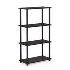 Furinno Libreria Decorativa a Scala a 4 Livelli, Scaffale Aperto Multiuso, Scaffale Espositivo per Bagno, Cucina, Ingresso, Espresso/Nero